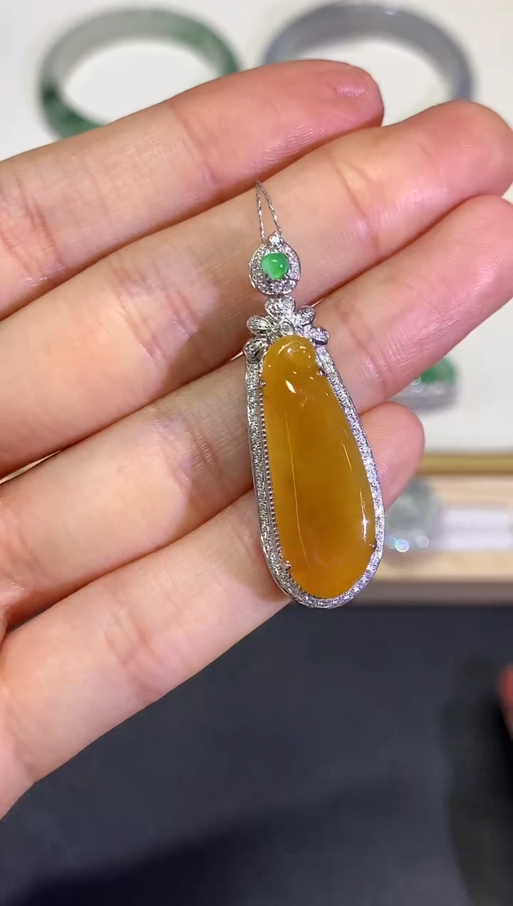 【闪购商品】翡翠颈饰18K金镶嵌团购21