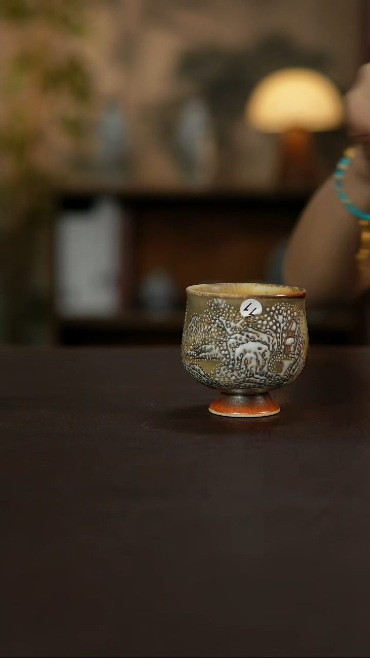 杯景德镇陶瓷杯碗柴烧多人