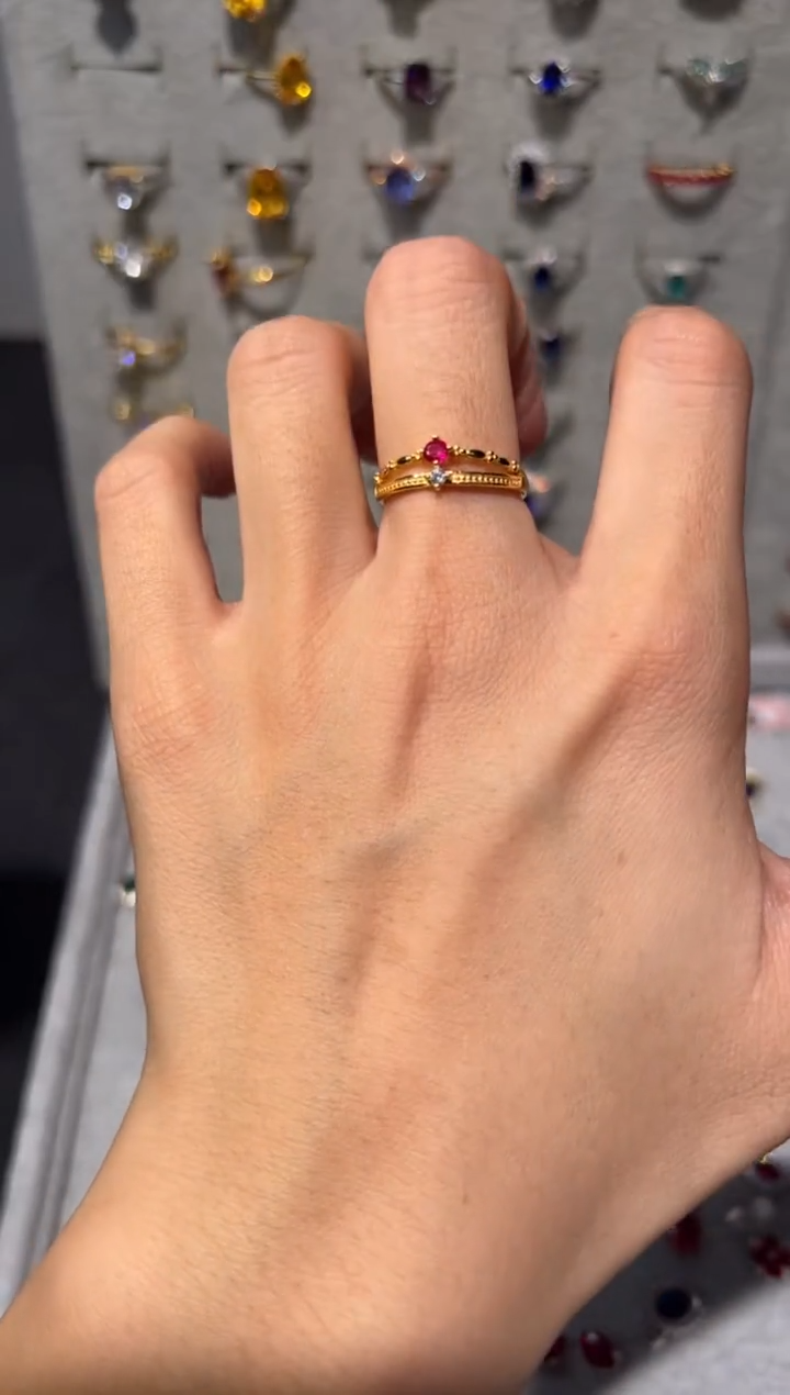 【闪购商品】红宝石戒指银S925镶嵌456541