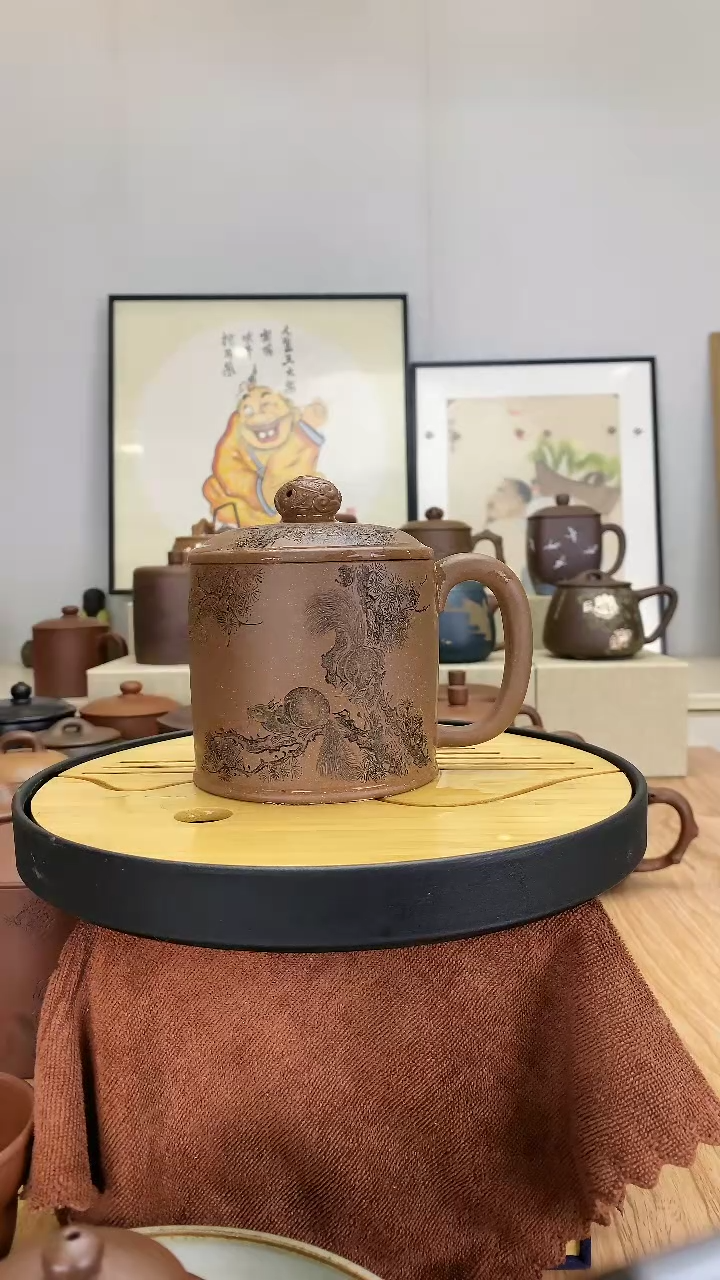 【闪购商品】紫砂茶杯老段泥松趣盖杯（瑕疵）