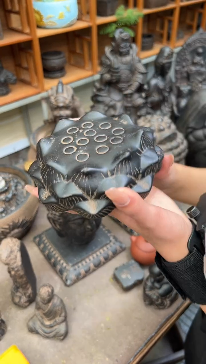 陶土莲蓬实心底座