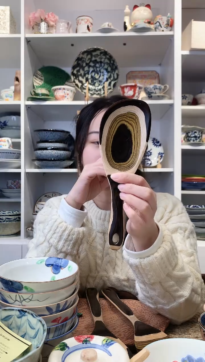 陶瓷摩洛哥风纯实木饭勺