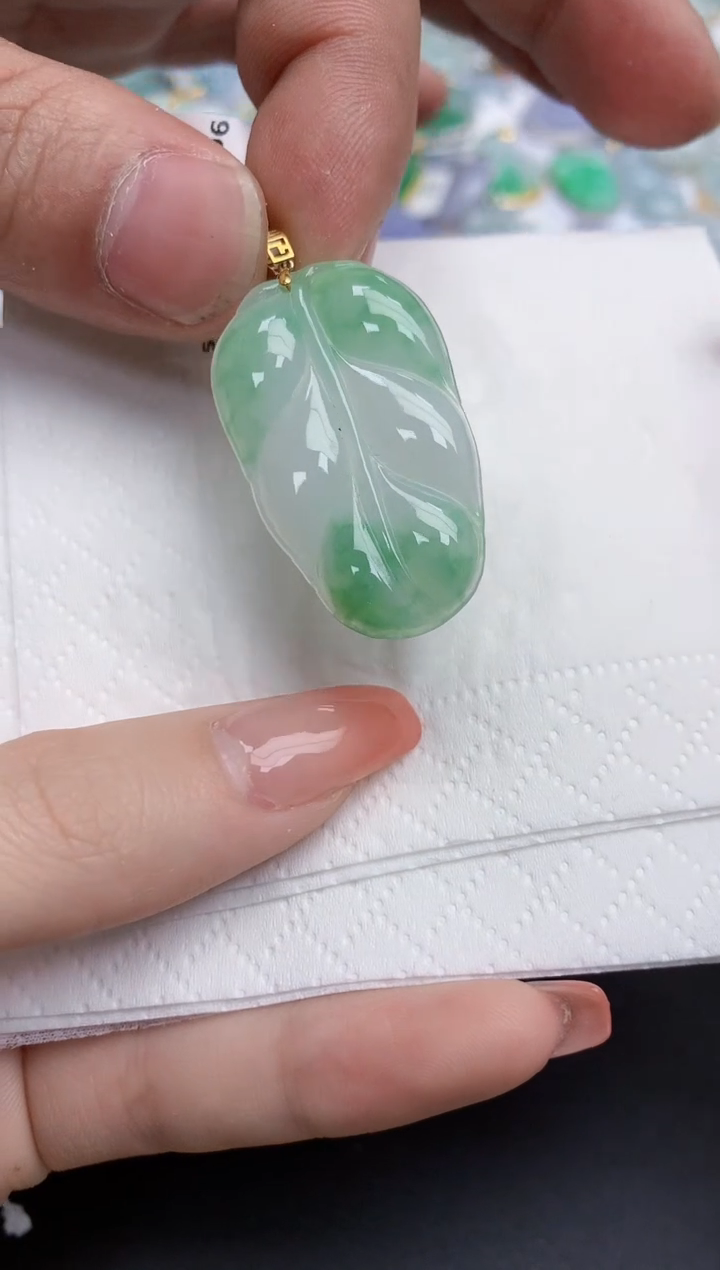 【闪购商品】翡翠颈饰18K金镶嵌天然缅甸翡翠A货
