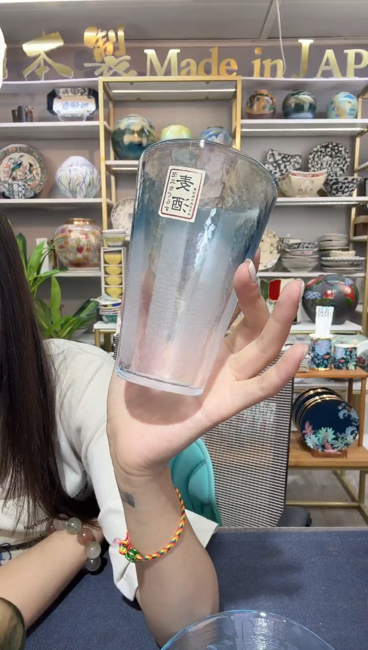 瓷400ml阔口杯-杯口淡蓝一只