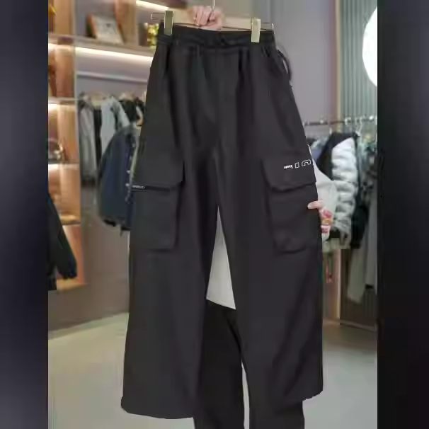 男童冬款款大口袋加绒字母M4胶印工装裤 9006（165-185）