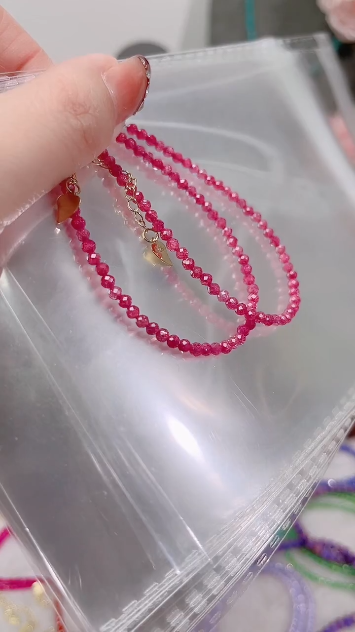 手链彩色蓝宝石银S925镶嵌帕帕拉恰49