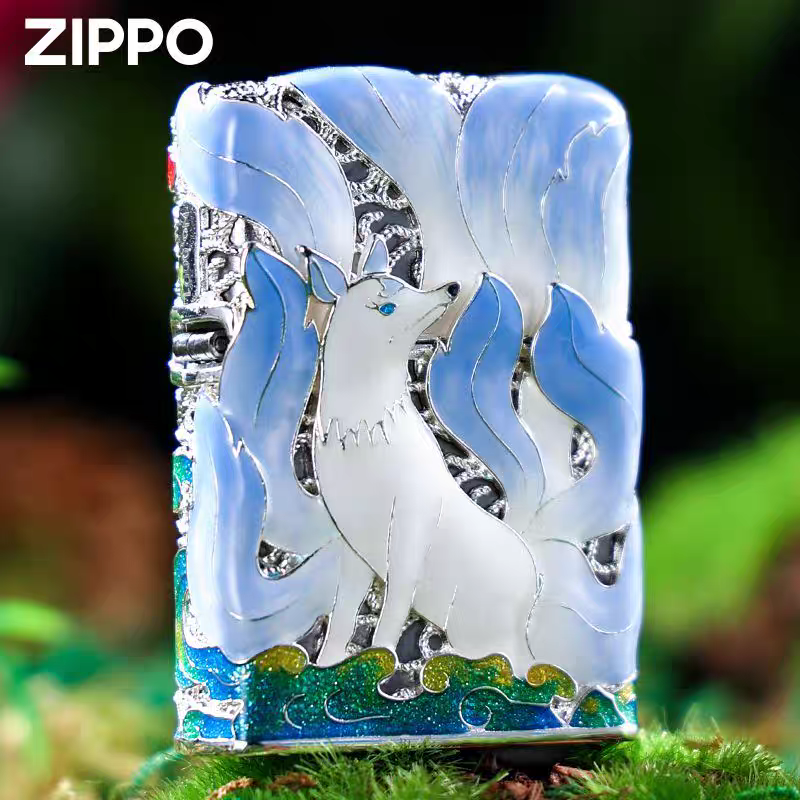 Zippo打火机蓝色夜光九尾狐