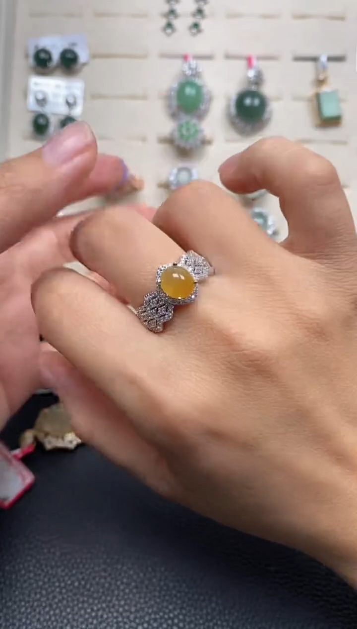 【闪购商品】翡翠戒指银S925镶嵌111111