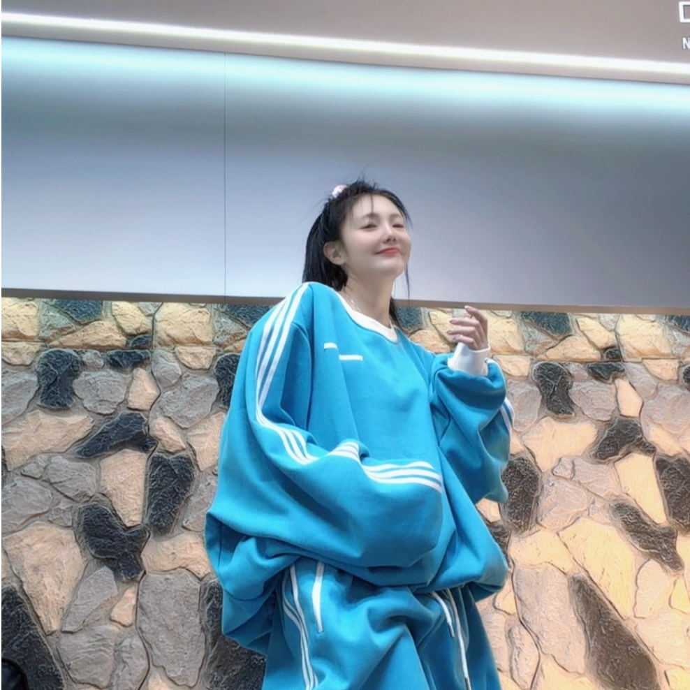 Laurine原创韩版宽松慵懒校服卫衣