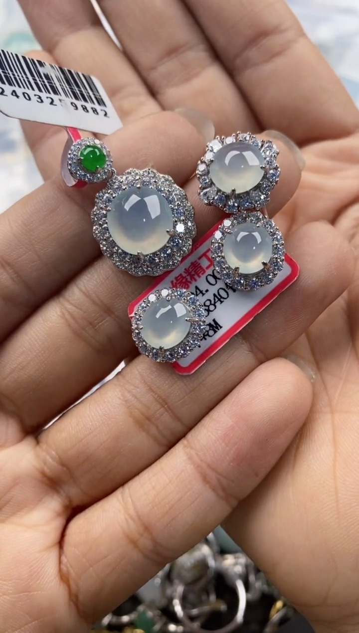 银S925镶嵌戒指翡翠11               3