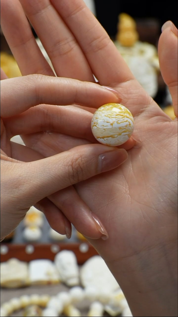 手链琥珀未镶嵌天然琥珀蜜蜡单珠22MM