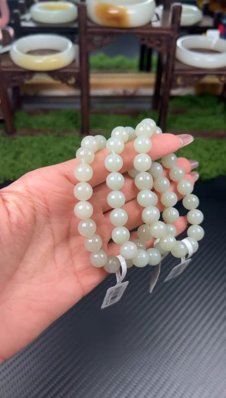 未镶嵌手串和田玉且末微色差近矿卡10多样性发货拍一发一