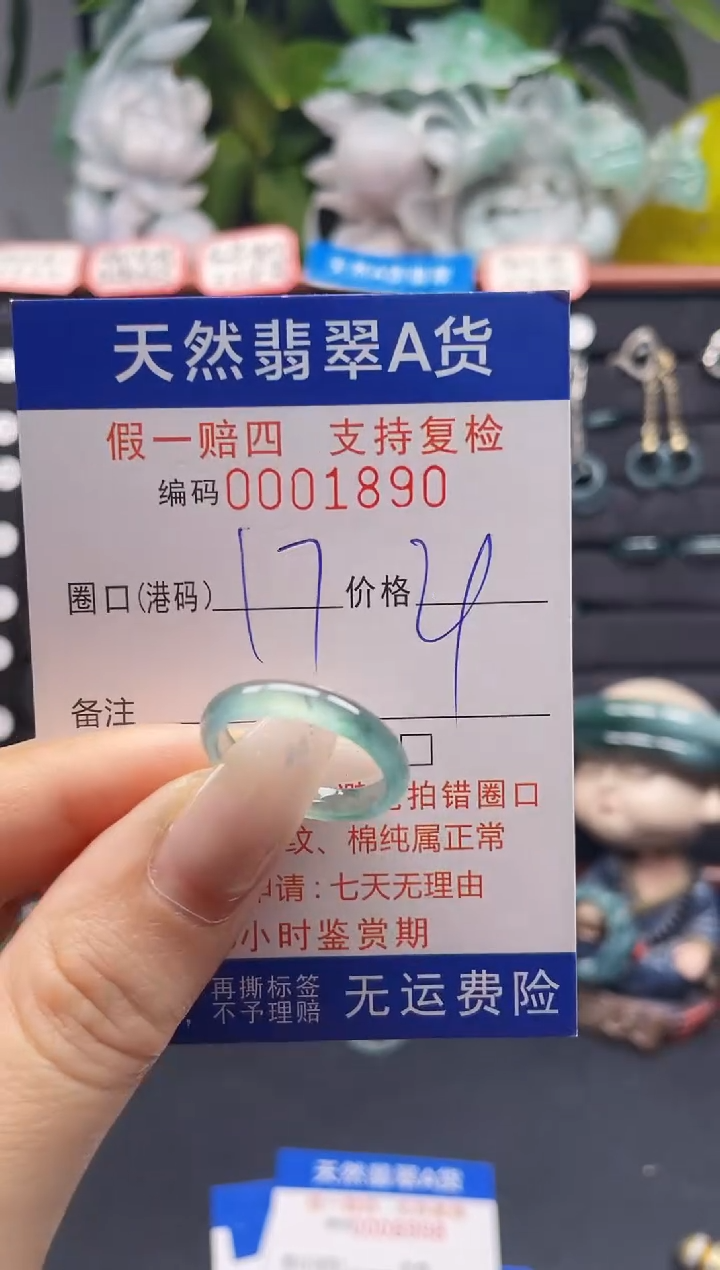 未镶嵌戒指翡翠17*1890