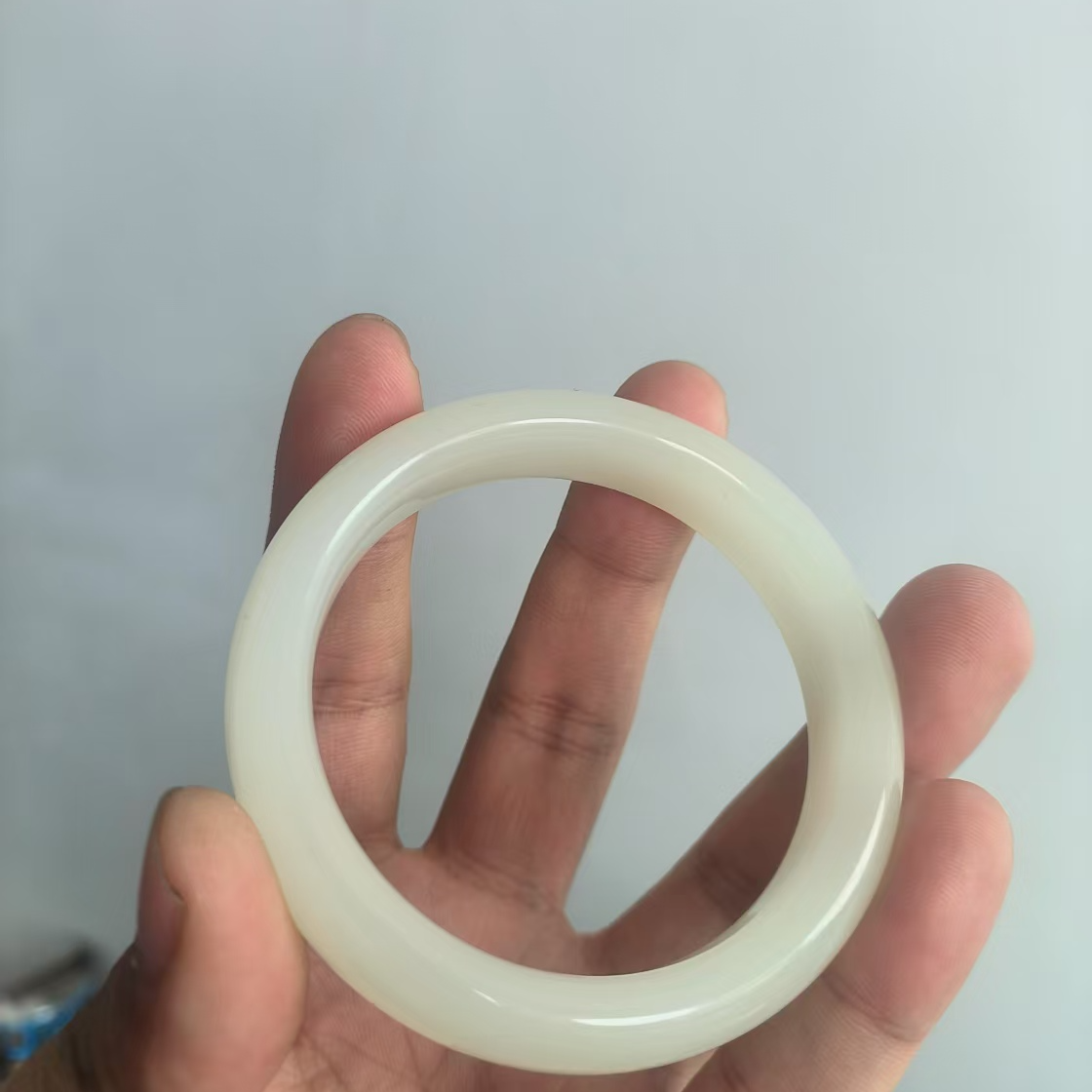 天然和田玉晴水宽版手镯