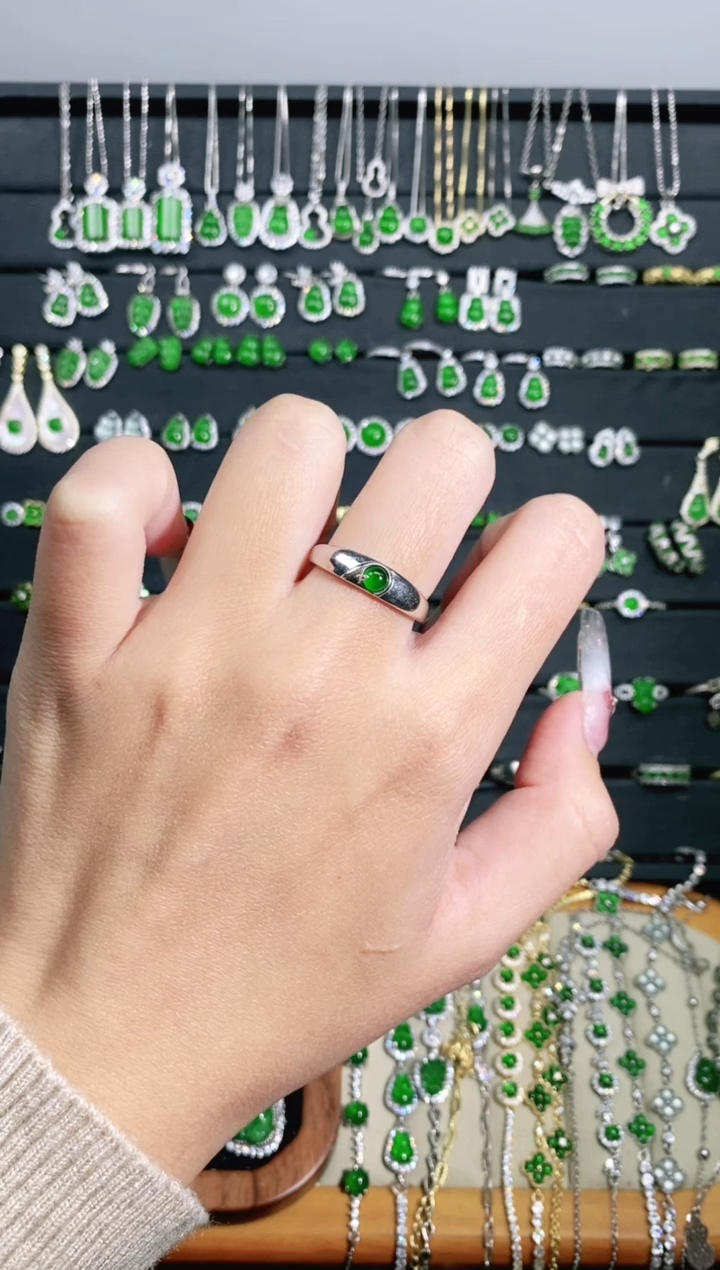 【闪购商品】翡翠戒指银S925镶嵌多样性