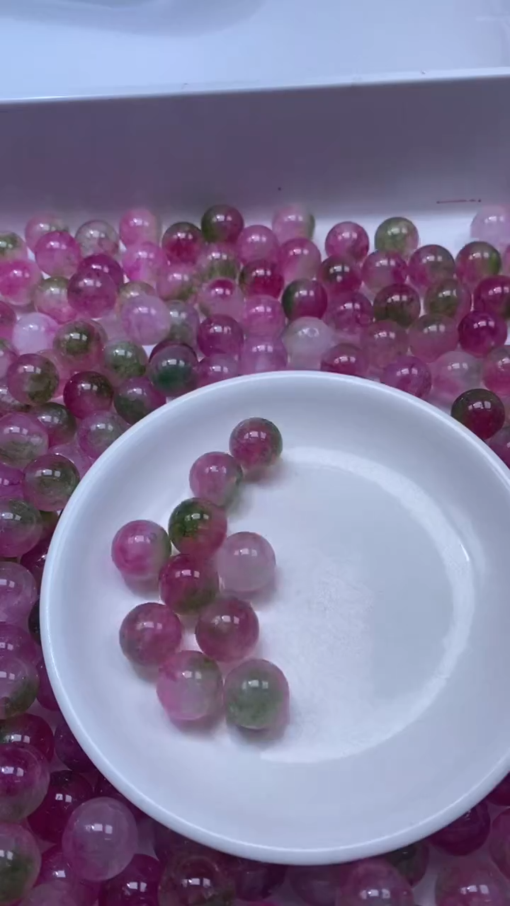 颈饰未镶嵌水晶W3014-西瓜碧玺14mm*2颗