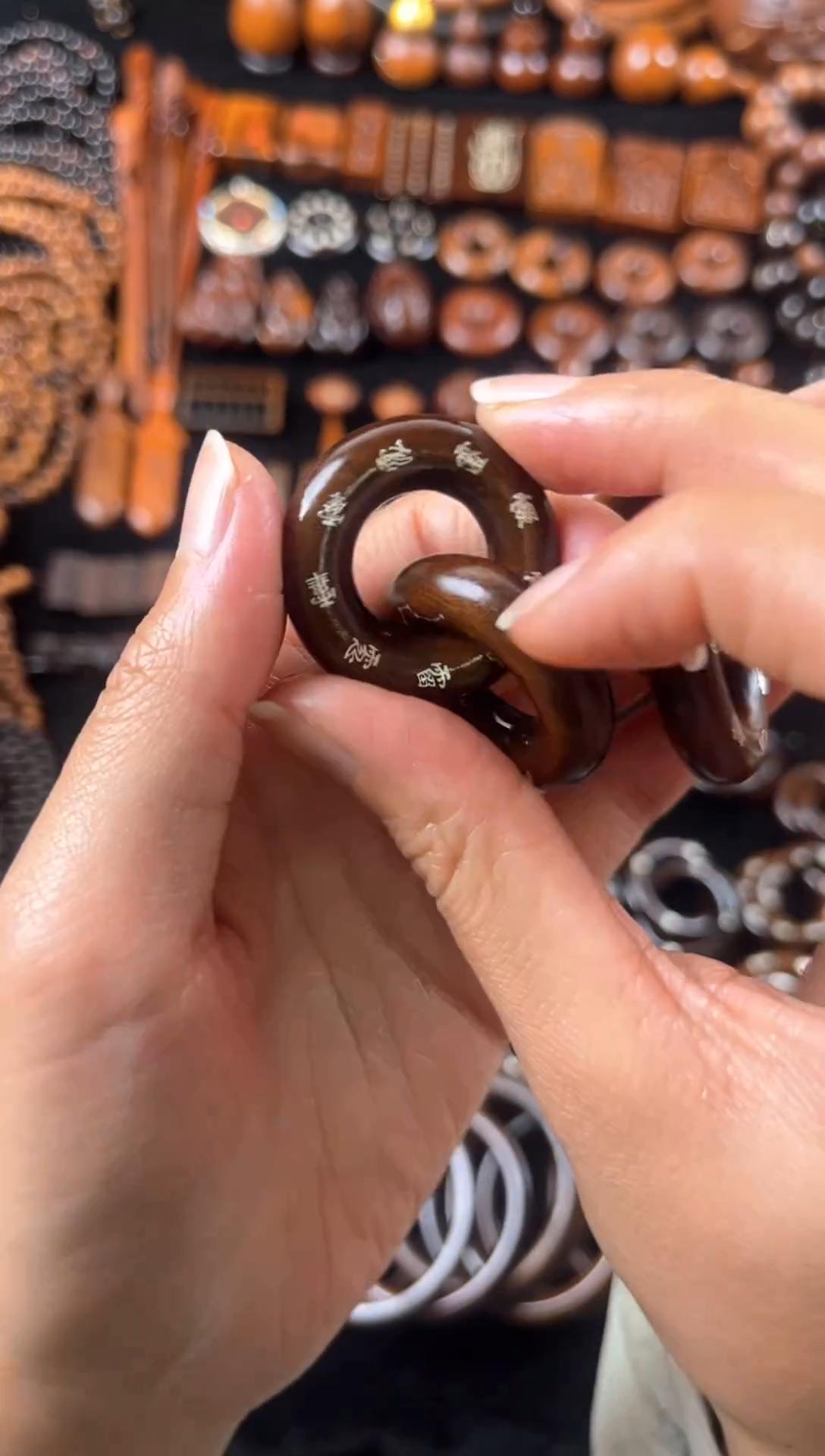 枣木雷击枣木玉化镶银十字天经和讳号乾坤圈