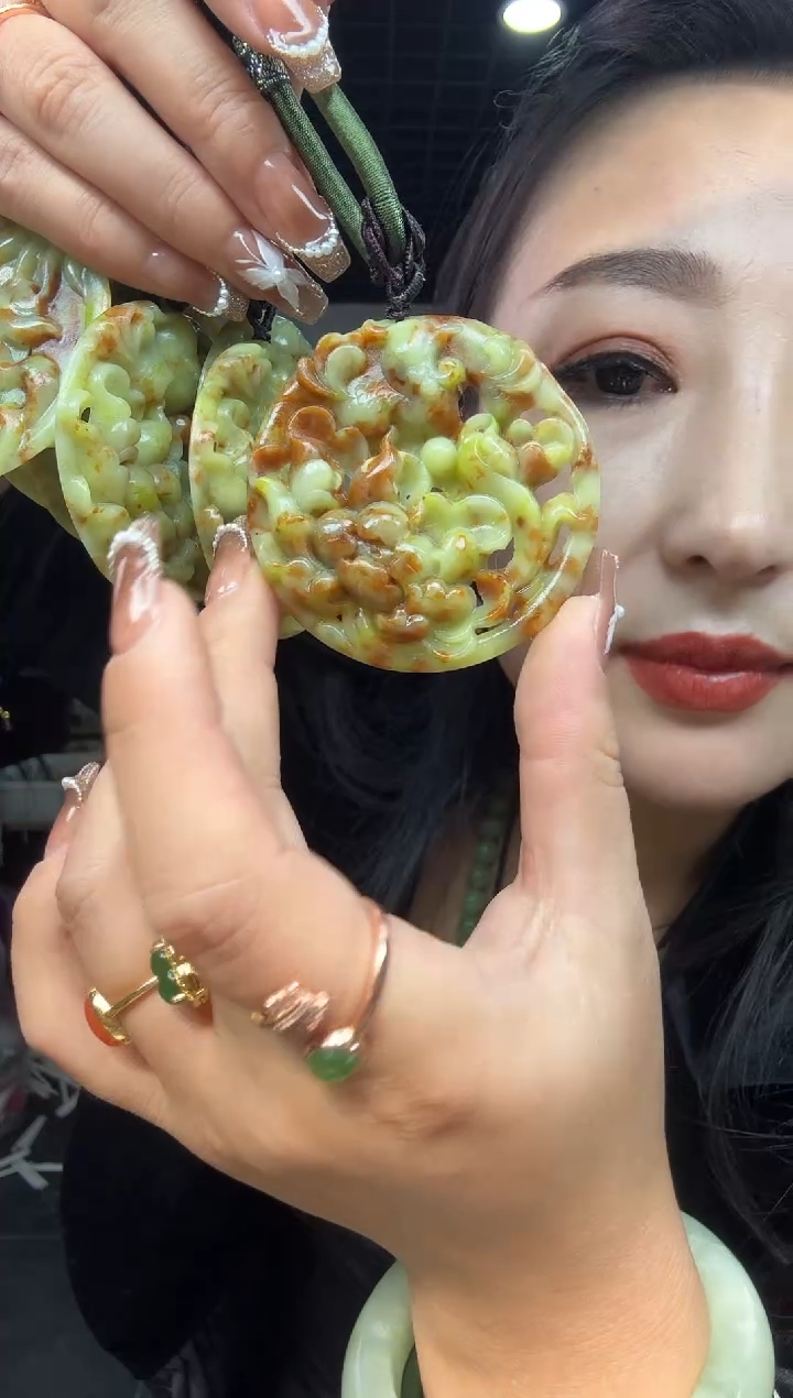 【闪购商品】岫玉颈饰未镶嵌仙女凤戏牡丹项圈【圆】