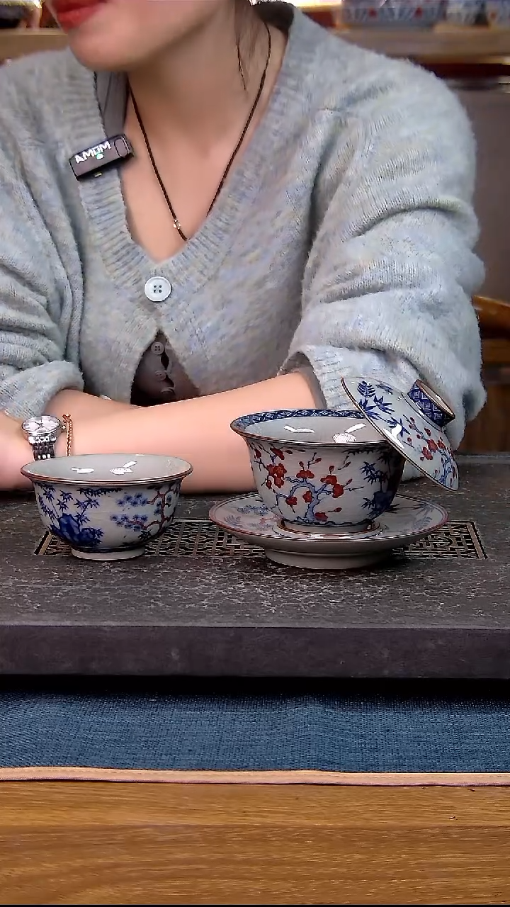 简装家用款2件套 老陶泥开片纹陶瓷茶具