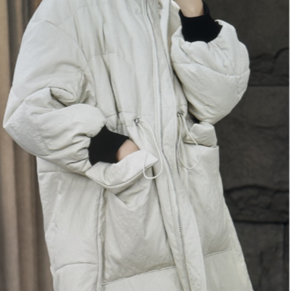 女绵羊皮鹅绒服陨石纹百搭女士简约潮流中设计师9986