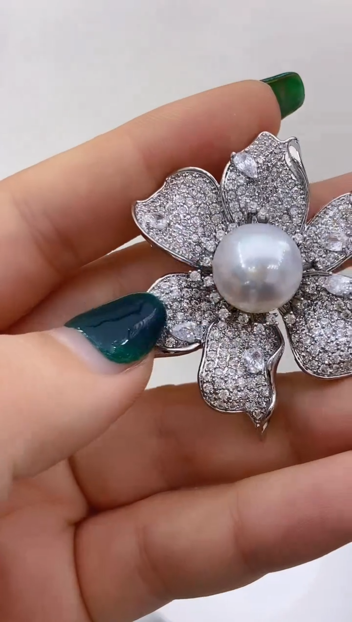 【闪购商品】海水珍珠胸针未镶嵌169 13-14mm