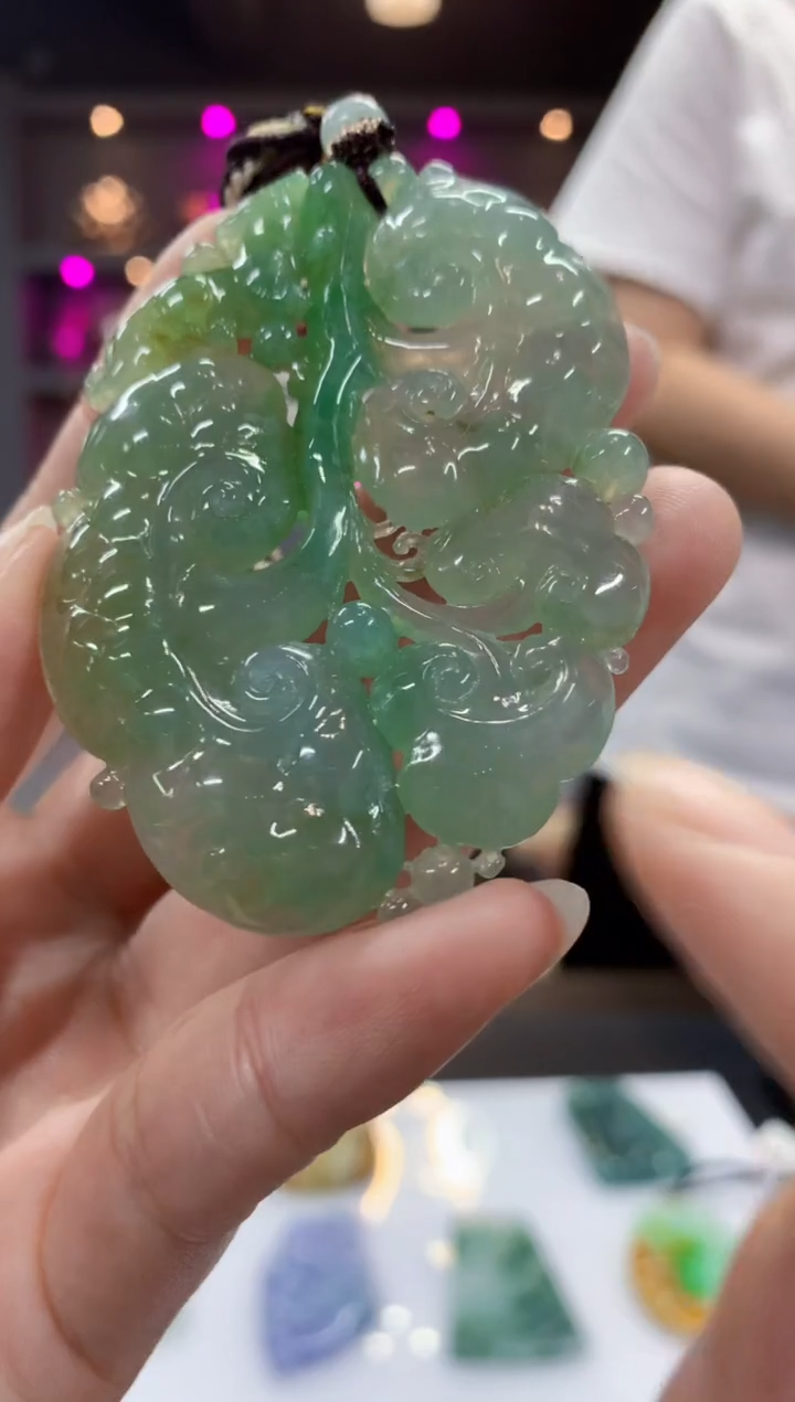 定制翡翠未镶嵌1015ry-毛货挂件68