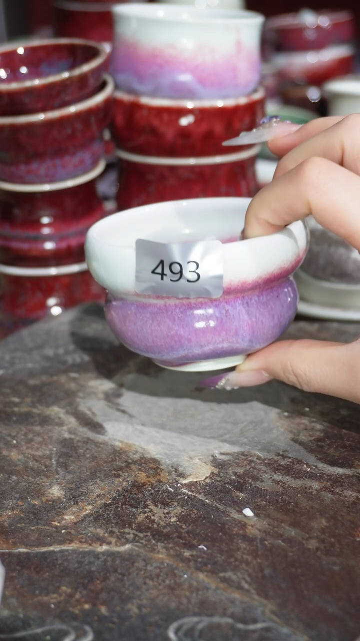 摆件陶精品窑变钧瓷茶器