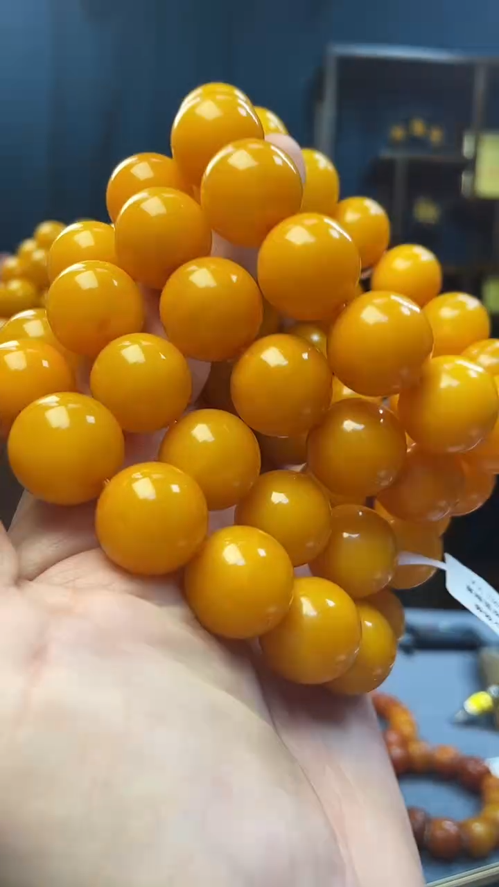 手串琥珀未镶嵌蜜蜡圆珠手串（多样性发其一）