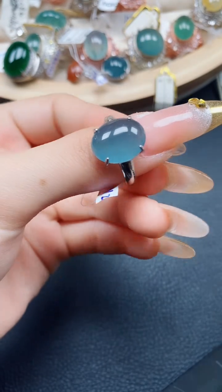 【闪购商品】翡翠戒指银S925镶嵌翡翠