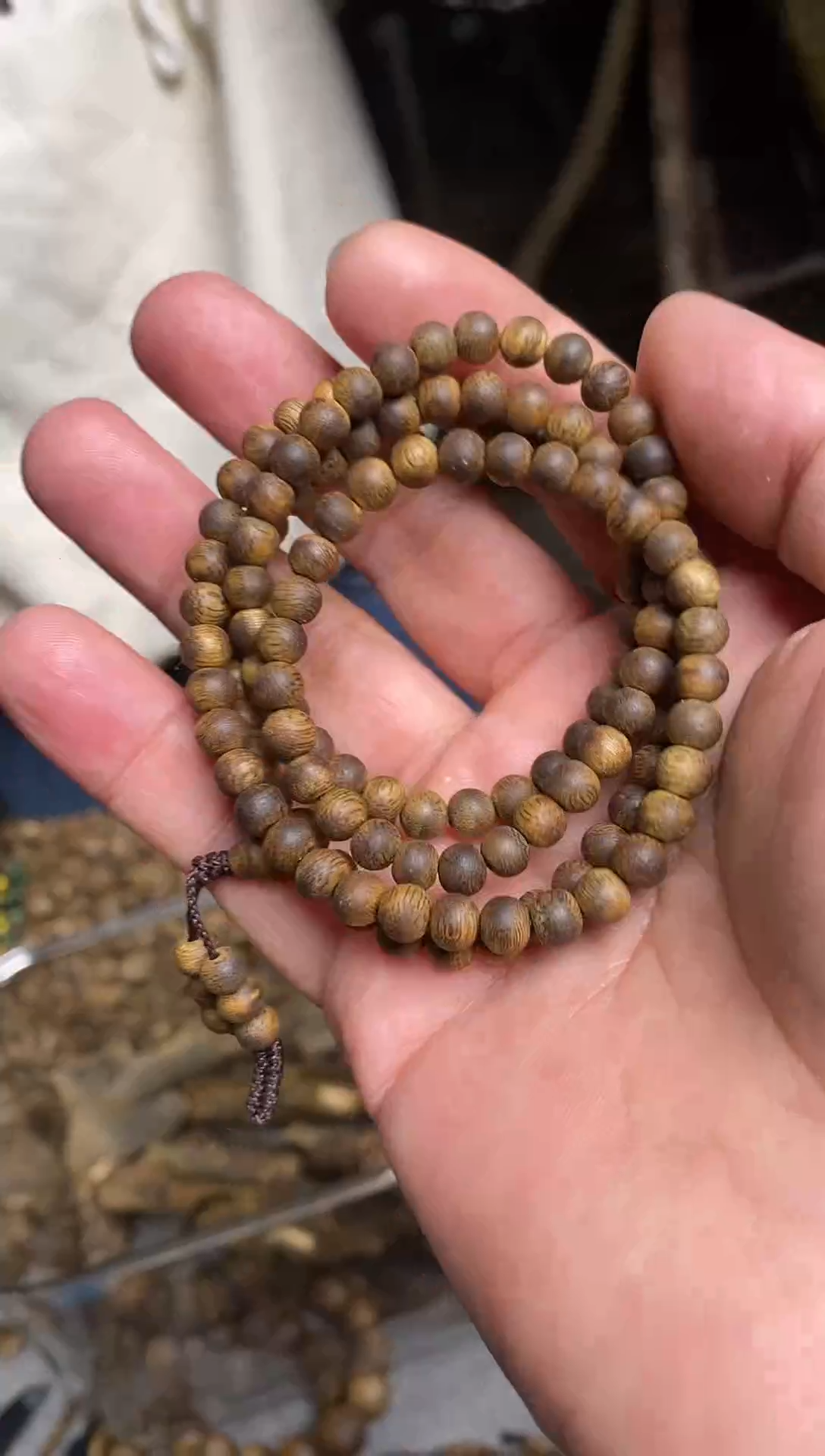 沉香手串蜗**窝06圆珠多圈棋楠手串多样性发一