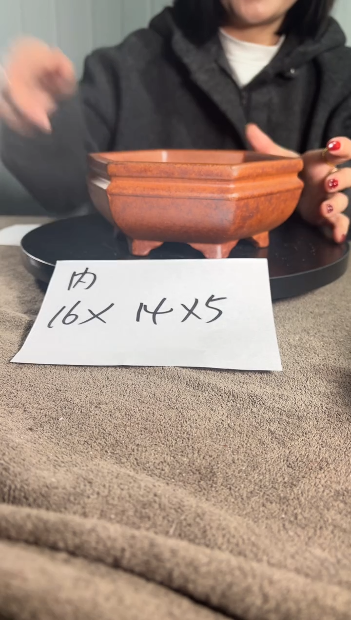 宜兴紫砂花盆小盆