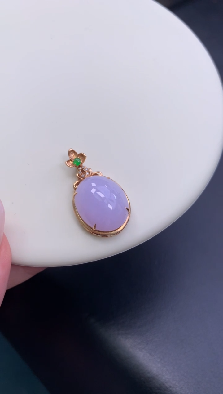 18K金镶嵌摆件翡翠48小时鉴赏期 退货不扣服务费