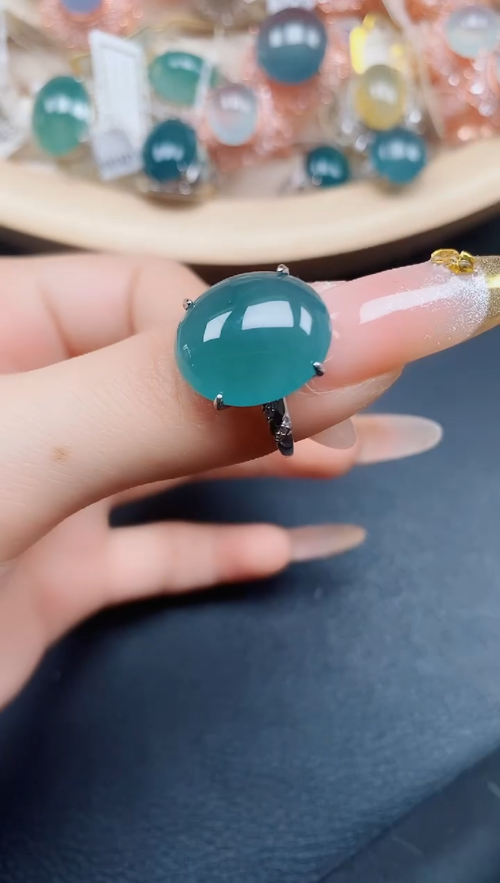 【闪购商品】翡翠戒指银S925镶嵌翡翠