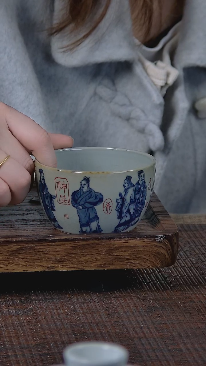 【闪购商品】折葵非器手工手绘老陶泥人物杯