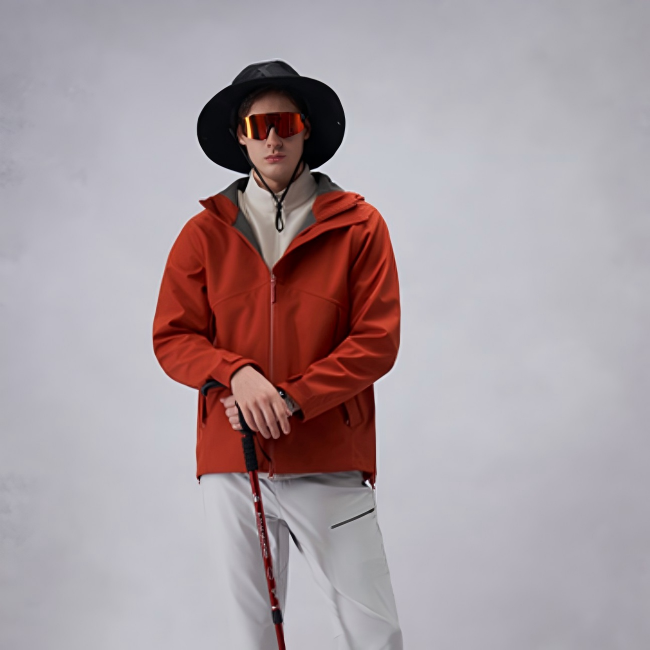 曼加龙25年春秋提花LOGO刺绣时尚经典舒适潮连帽男冲锋衣外套2123