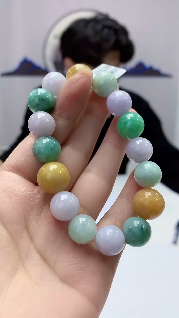 【闪购商品】定制翡翠未镶嵌5145mm-毛货手串61