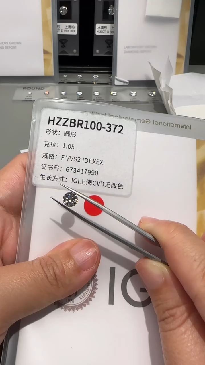 【闪购商品】实验室培育钻石裸石未镶嵌1.05 FVVS2