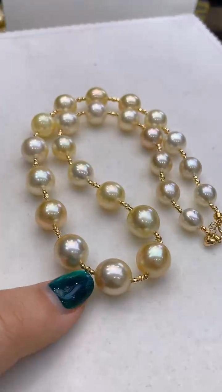 【闪购商品】海水珍珠项链18K金镶嵌174 9-12mm