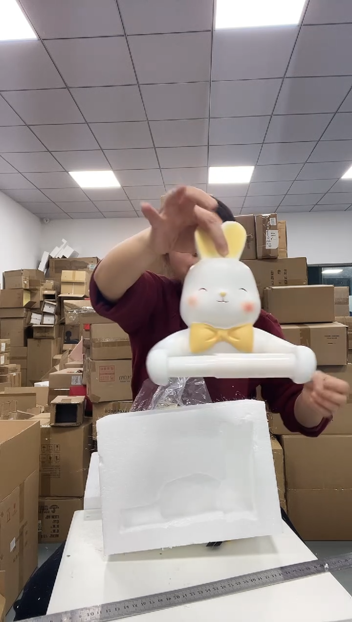 树脂BJ1863V欢乐兔卷纸架-黄色款