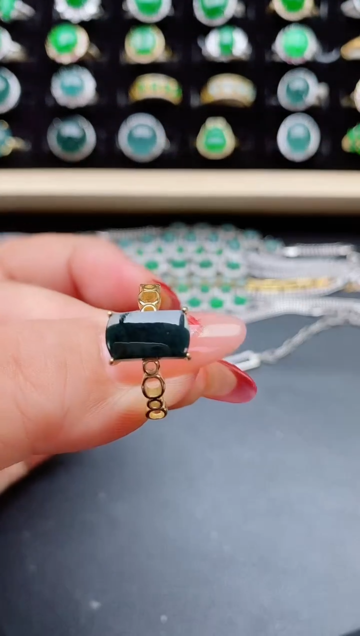 【闪购商品】翡翠戒指银S925镶嵌5080505