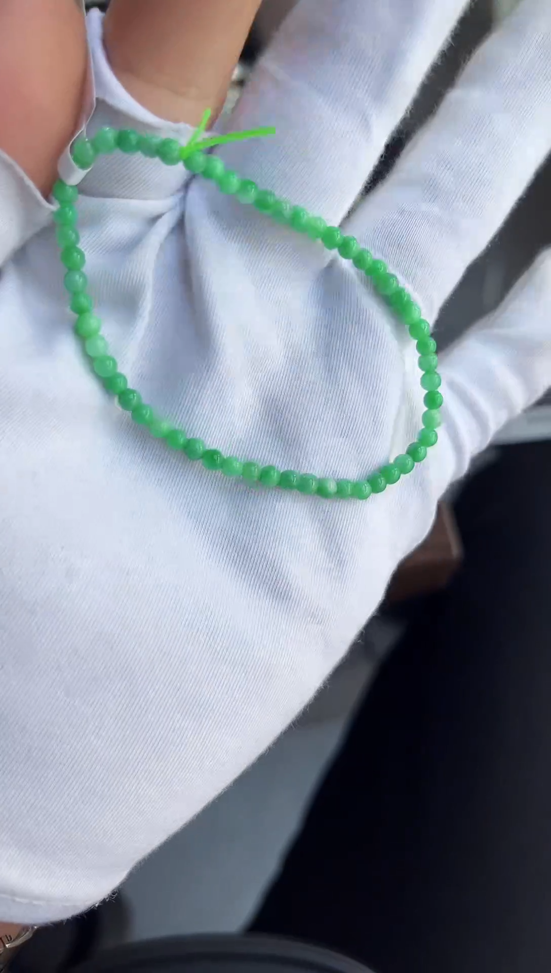 散珠翡翠翡翠手串卡3+  55颗