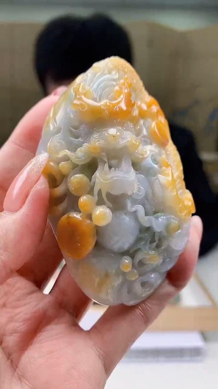 【闪购商品】定制翡翠未镶嵌5153MM-毛货挂件52