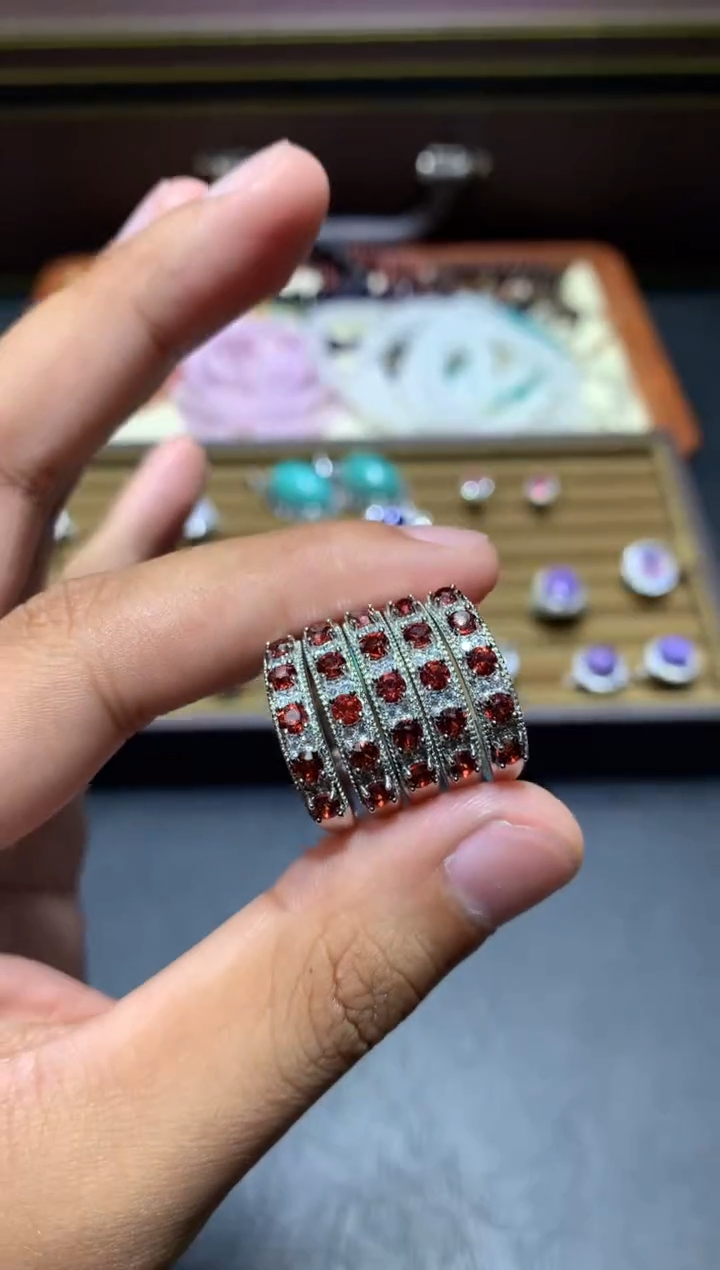 未镶嵌戒指石榴石F15【多样性发其一】