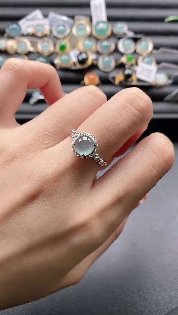 【闪购商品】翡翠戒指银S925镶嵌111111-