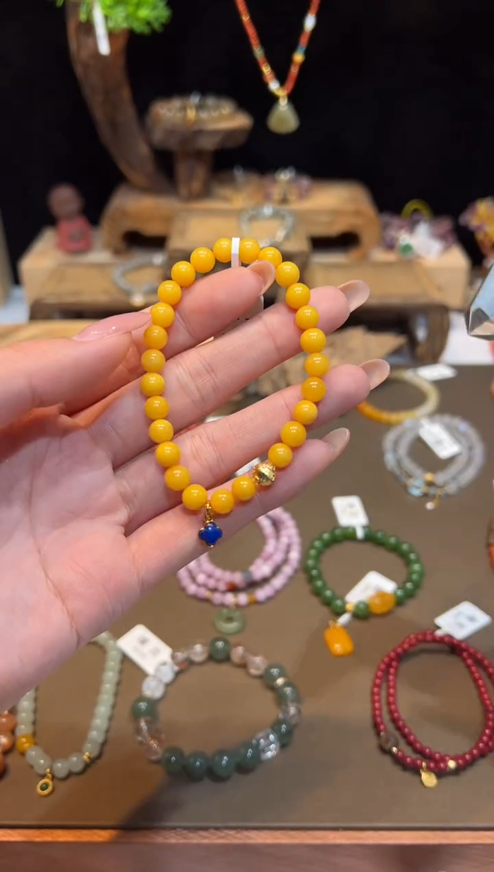 手链琥珀未镶嵌手饰@@E7191