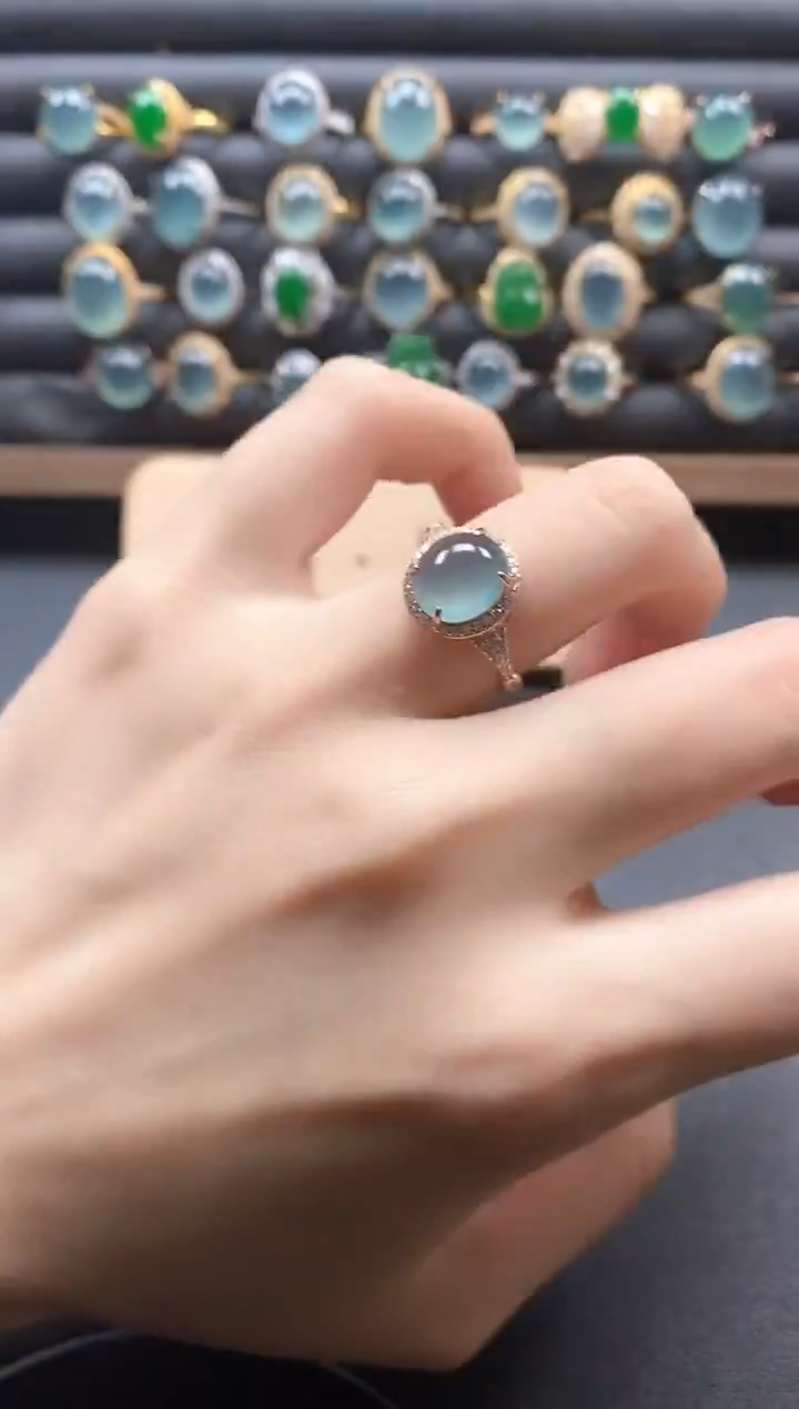 银S925镶嵌戒指翡翠51151