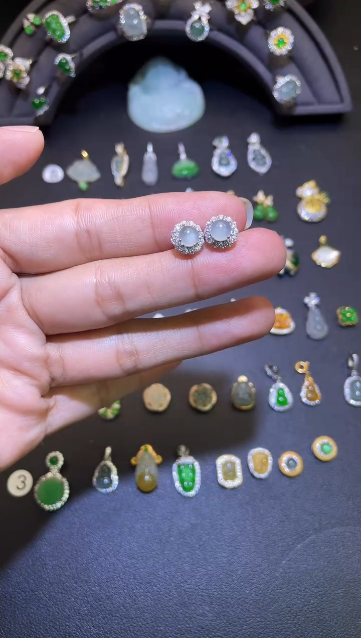 吊坠(不含链)银S925镶嵌翡翠1