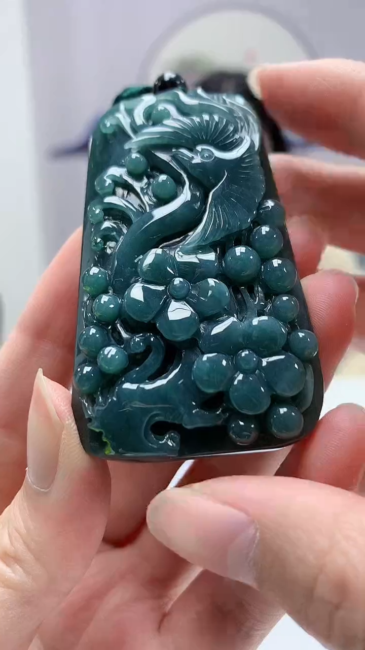 【闪购商品】定制翡翠未镶嵌0405zm-毛货挂件26花鸟