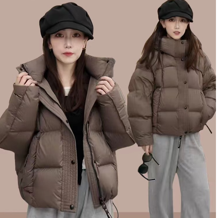 加厚棉服女2024冬季新款欧货保暖连帽短款面包服棉衣外套