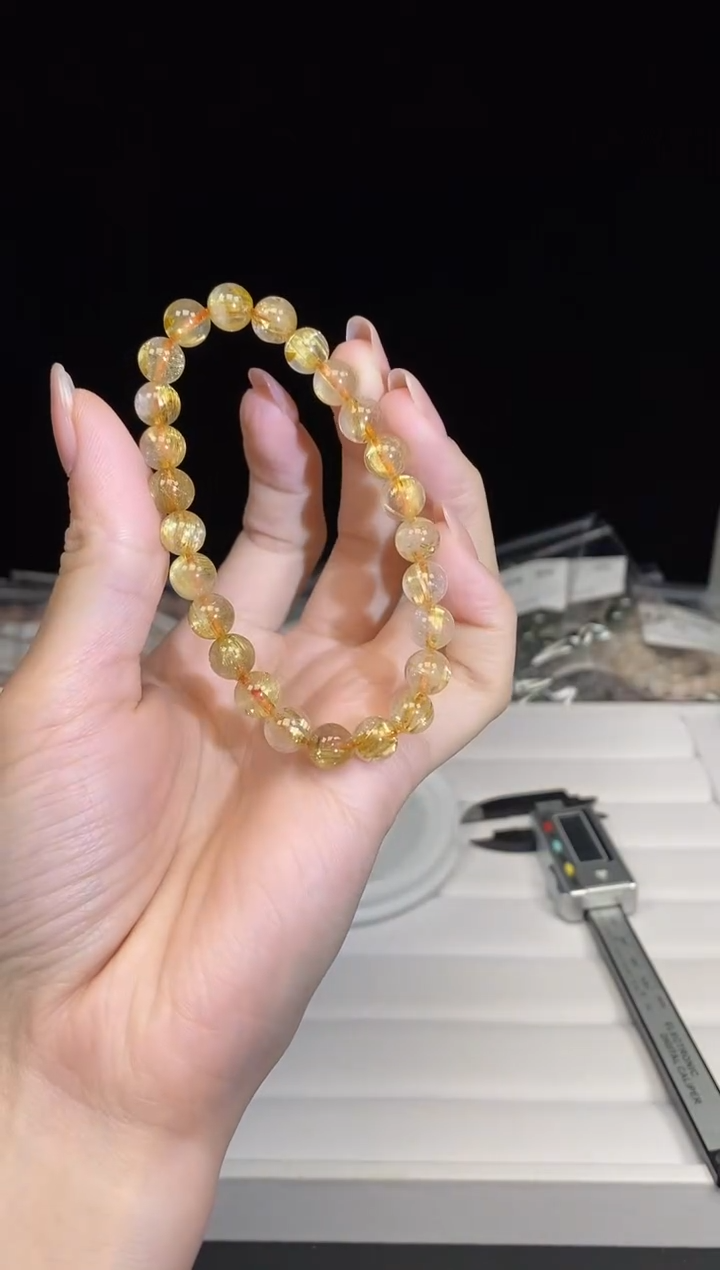 水晶手链未镶嵌多样性发其一；金发晶249